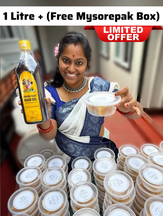 Paati Hair Oil 1000ml + Free Ghee Mysorepak Sweet box