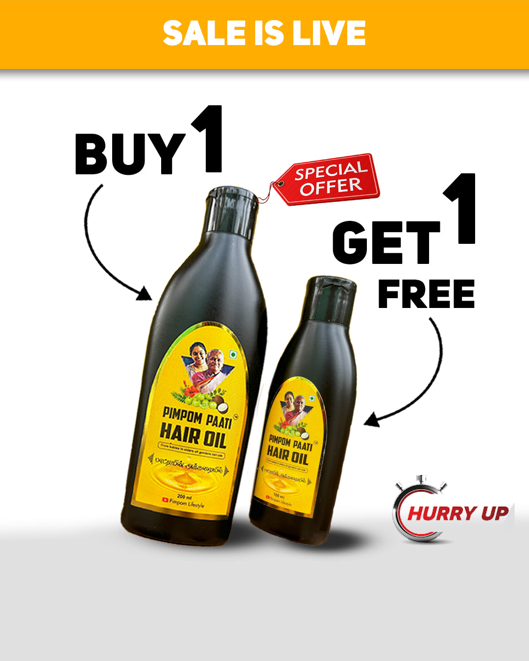 Buy 200ml Get 100ml Free - PAATI HAIR OIL